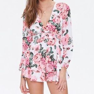 Floral chiffon romper